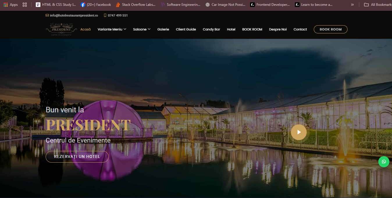 Screenshot of hotelrestaurantpresident.ro